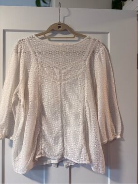 Fat Face  Women's White Lace Top with cami. Size 14.